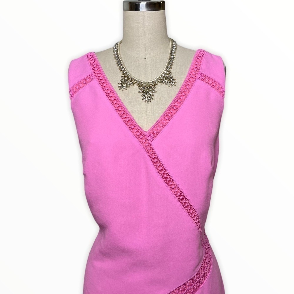 Banana Republic Pink Shift Dress w Lace Trim 6 Small Nwt - Picture 4 of 11